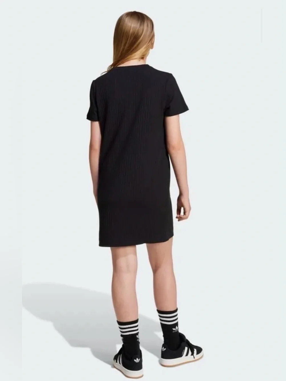 Adidas Ribbed Dress Black - Picture 3 of 8